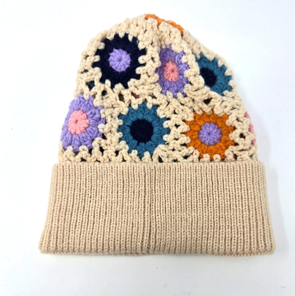 SAN DIEGO HAT CO MAYBELLE GRANNY SQUARE CROCHET BEANIE HAT CAP WOMEN OS PASTEL - Picture 15 of 15
